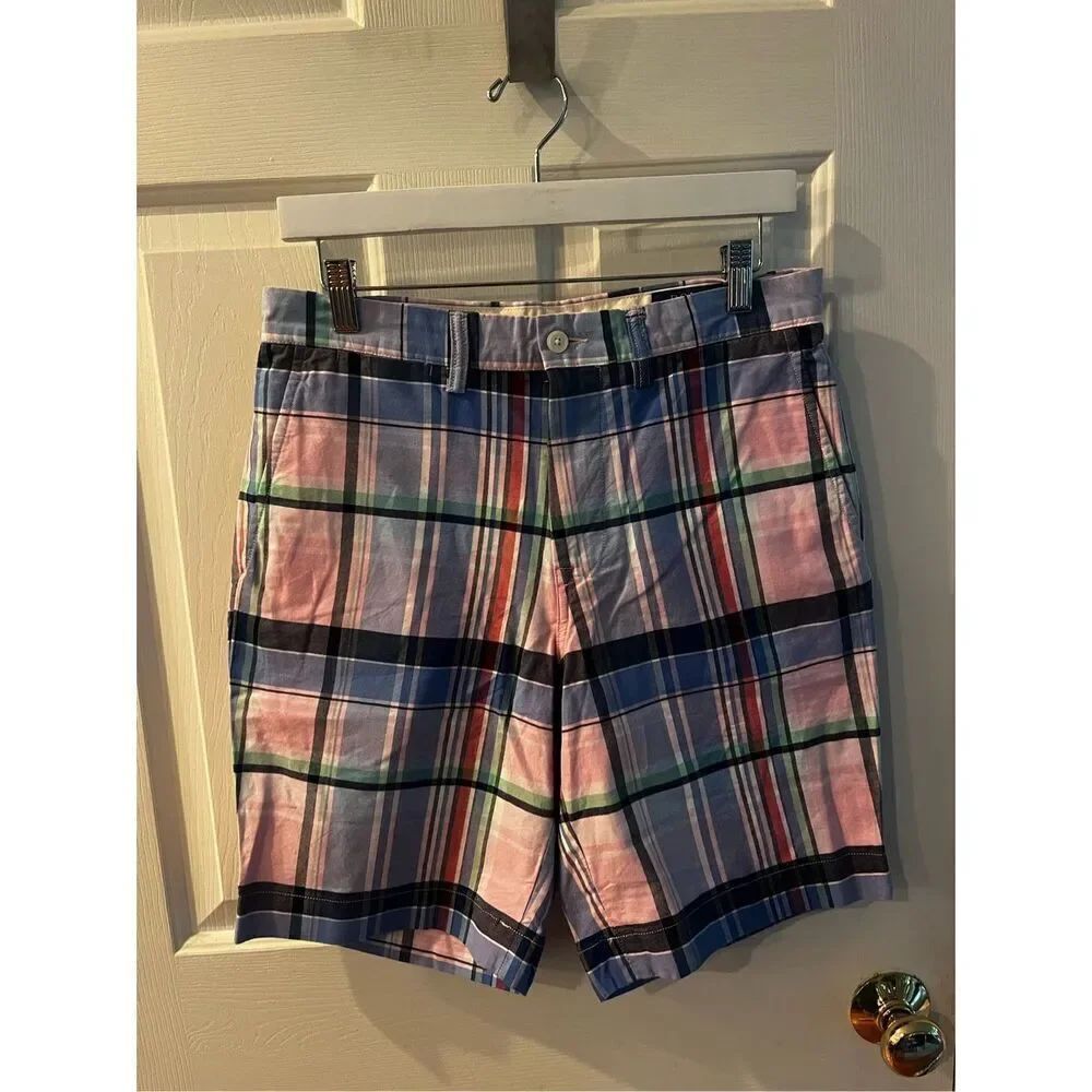Polo Ralph Lauren Pink & Blue Plaid Bermuda Short Classic Fit 9” SZ 29 NWOT